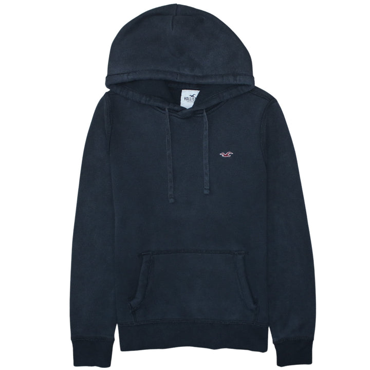 Hollister Men’s Blue Pullover Hoodie Size L Logo Fleece Hooded Sweatshirt