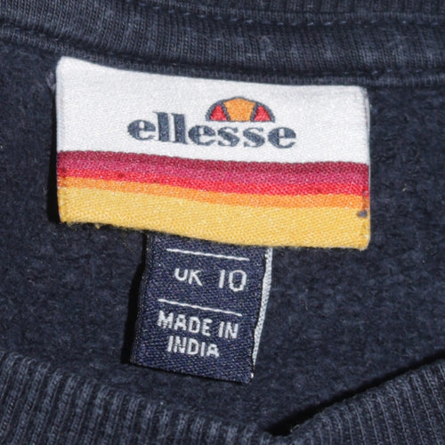 Ellesse Womens Navy Blue Crew Neck Pullover Sweatshirt UK 10