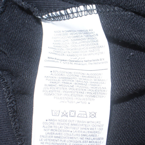 Nike Womens Black Jogger Sweatpants M Fleece Elastic Waist