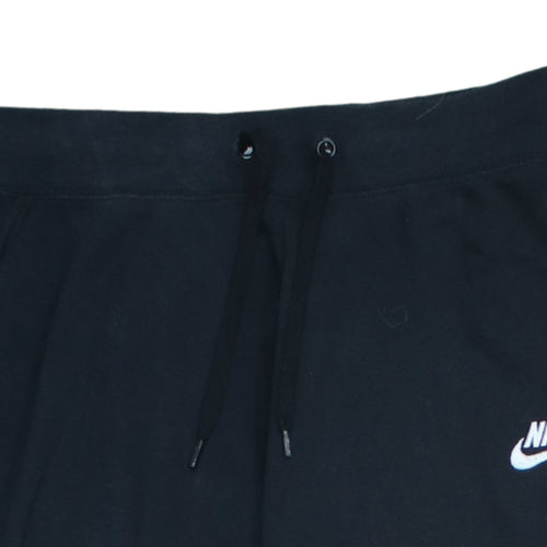 Nike Womens Black Jogger Sweatpants M Fleece Elastic Waist