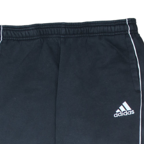 Adidas Boys Black Jogger Sweatpants 15-16 Years Elastic Waist Fleece