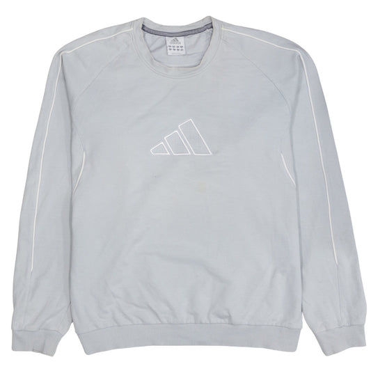 Adidas Men Grey XL Pullover Crew Neck Sweatshirt Sports Style