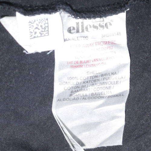 Ellesse Men's Black Cotton Crew Neck Short Sleeve T-Shirt Size L