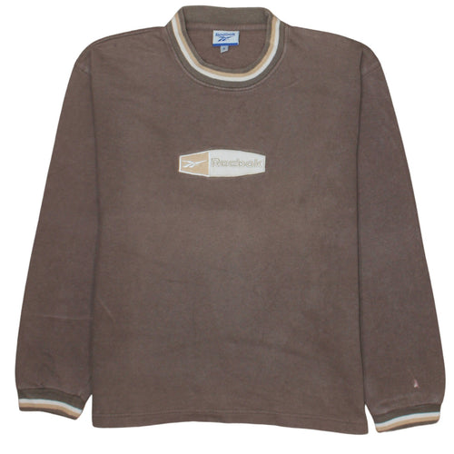 Reebok Women’s Brown Cotton Logo Pullover Sweatshirt Size S