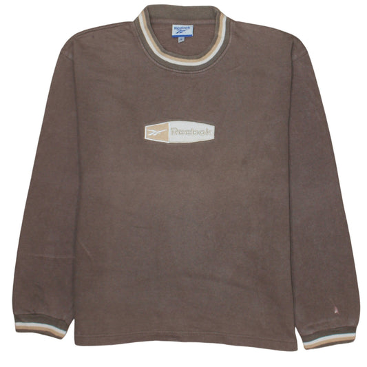 Reebok Women’s Brown Cotton Logo Pullover Sweatshirt Size S