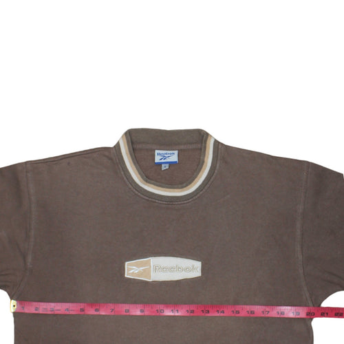 Reebok Women’s Brown Cotton Logo Pullover Sweatshirt Size S