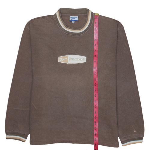 Reebok Women’s Brown Cotton Logo Pullover Sweatshirt Size S