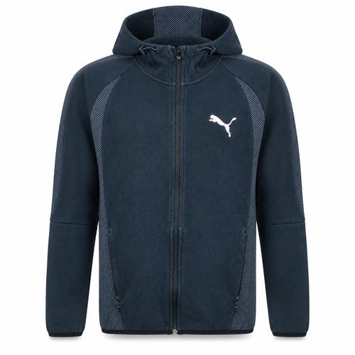 Puma Men's Blue Full Zip Hoodie Size S Hooded Sports Sweatshirt