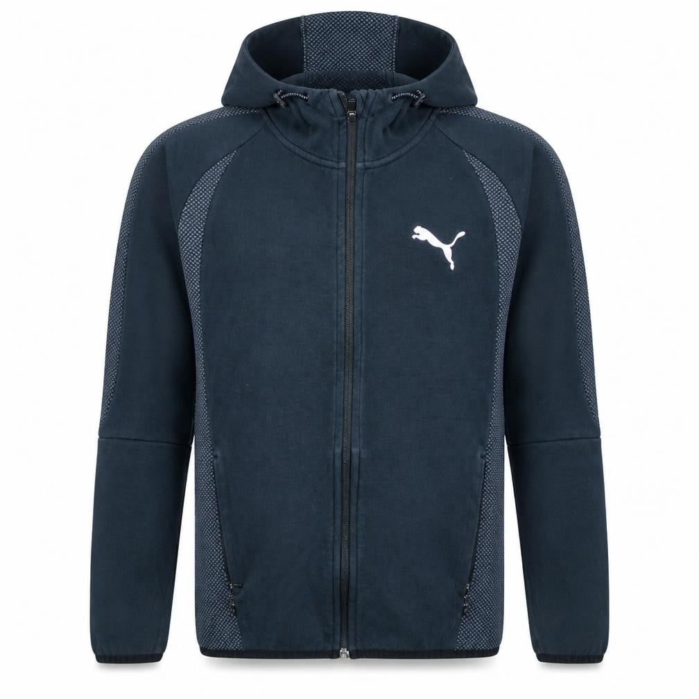 Puma Men's Blue Full Zip Hoodie Size S Hooded Sports Sweatshirt
