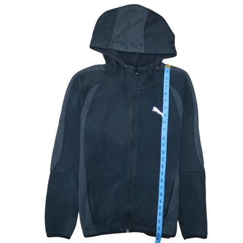 Puma Men's Blue Full Zip Hoodie Size S Hooded Sports Sweatshirt