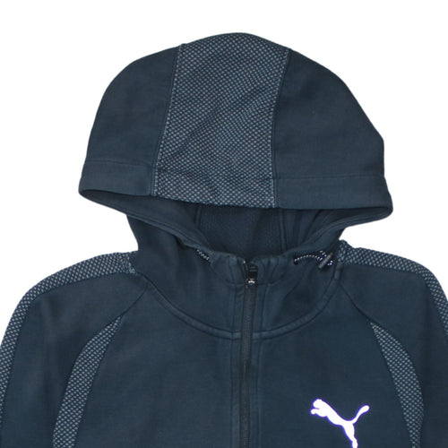 Puma Men's Blue Full Zip Hoodie Size S Hooded Sports Sweatshirt