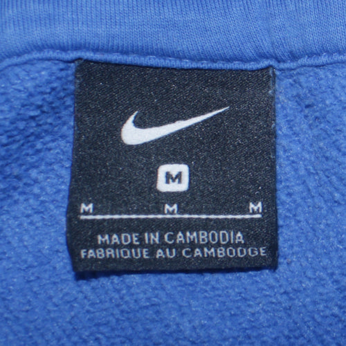 Nike Men Blue Pullover Hoodie M Fleece Sports Logo
