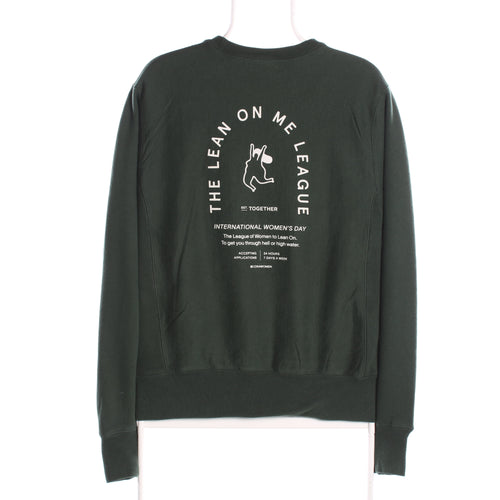 Champion Women's Green Crew Neck Graphic Sweatshirt Size S