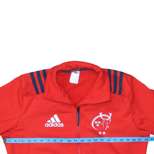 Adidas Men’s Red Munster Rugby Full Zip Fleece Sweatshirt L