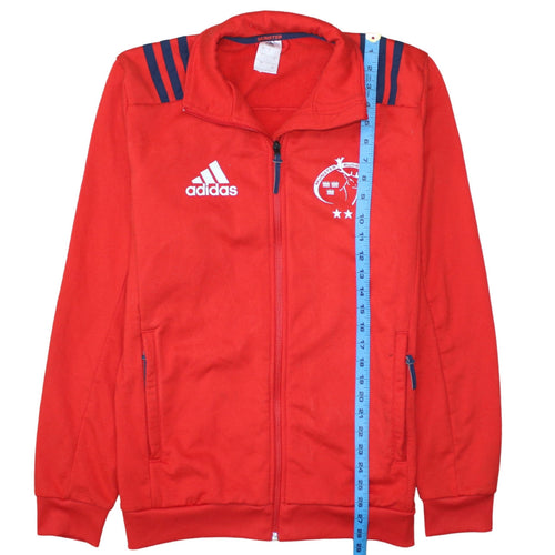 Adidas Men’s Red Munster Rugby Full Zip Fleece Sweatshirt L