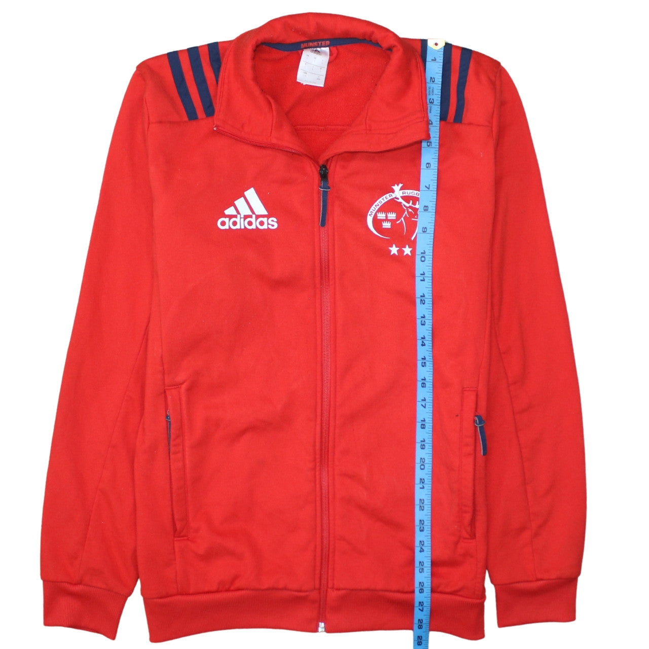 Adidas Men’s Red Munster Rugby Full Zip Fleece Sweatshirt L