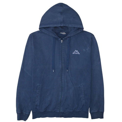 Kappa Men's Blue XL Full Zip Hoodie Cotton Blend Sweatshirt