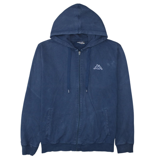 Kappa Men's Blue XL Full Zip Hoodie Cotton Blend Sweatshirt
