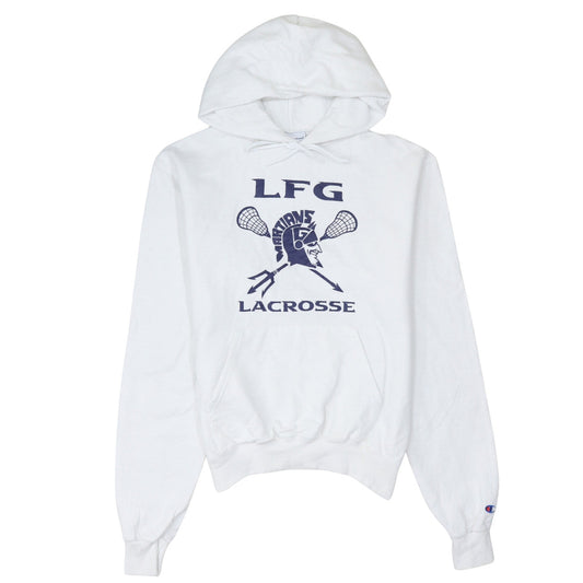 Champion Men's White Graphic Pullover Hoodie Size S Lacrosse Sportswear