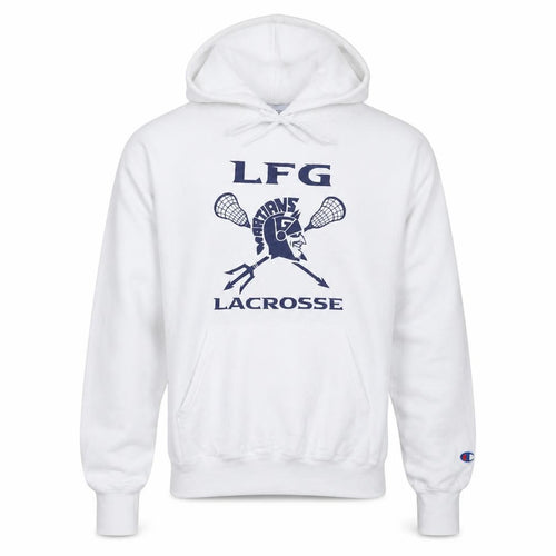 Champion Men's White Graphic Pullover Hoodie Size S Lacrosse Sportswear