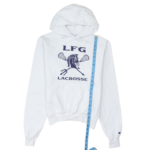 Champion Men's White Graphic Pullover Hoodie Size S Lacrosse Sportswear