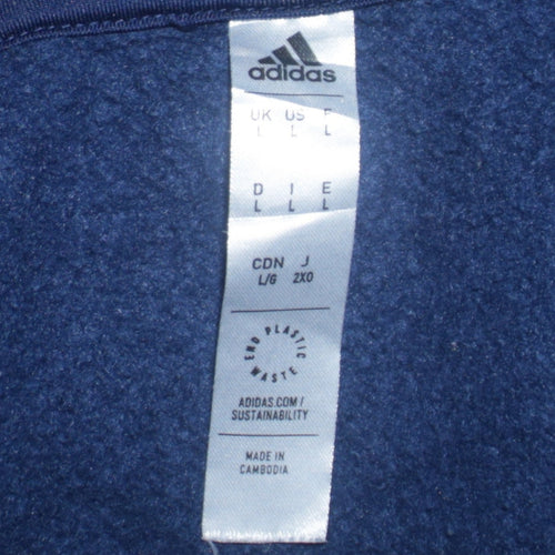 Adidas Men Blue Belfort Sud Pullover Hoodie Size L Sports Fleece
