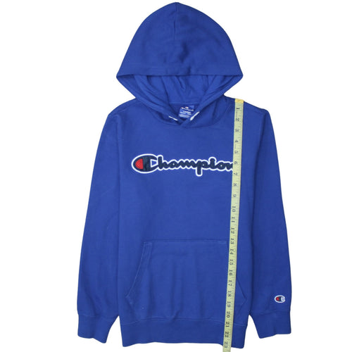 Champion Boys Blue Pullover Hoodie Size 11-12 Years Logo Print