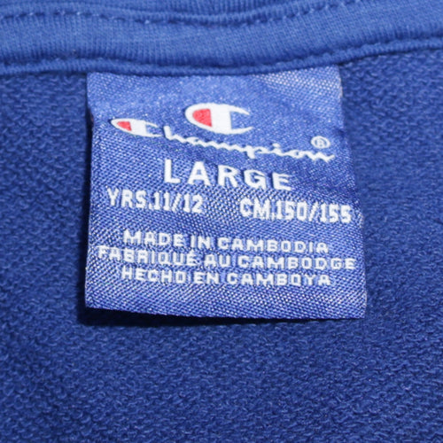 Champion Boys Blue Pullover Hoodie Size 11-12 Years Logo Print