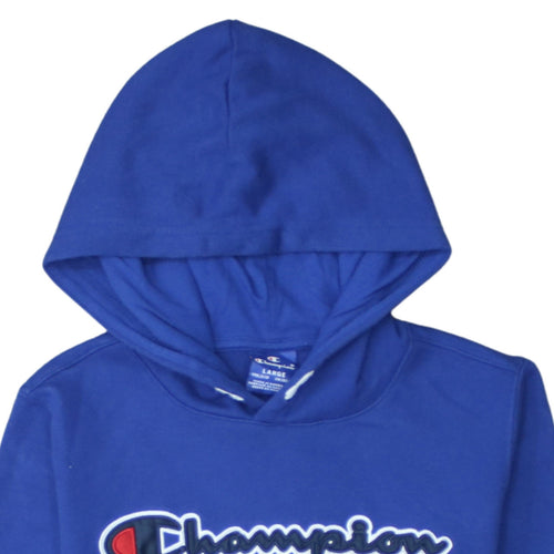 Champion Boys Blue Pullover Hoodie Size 11-12 Years Logo Print