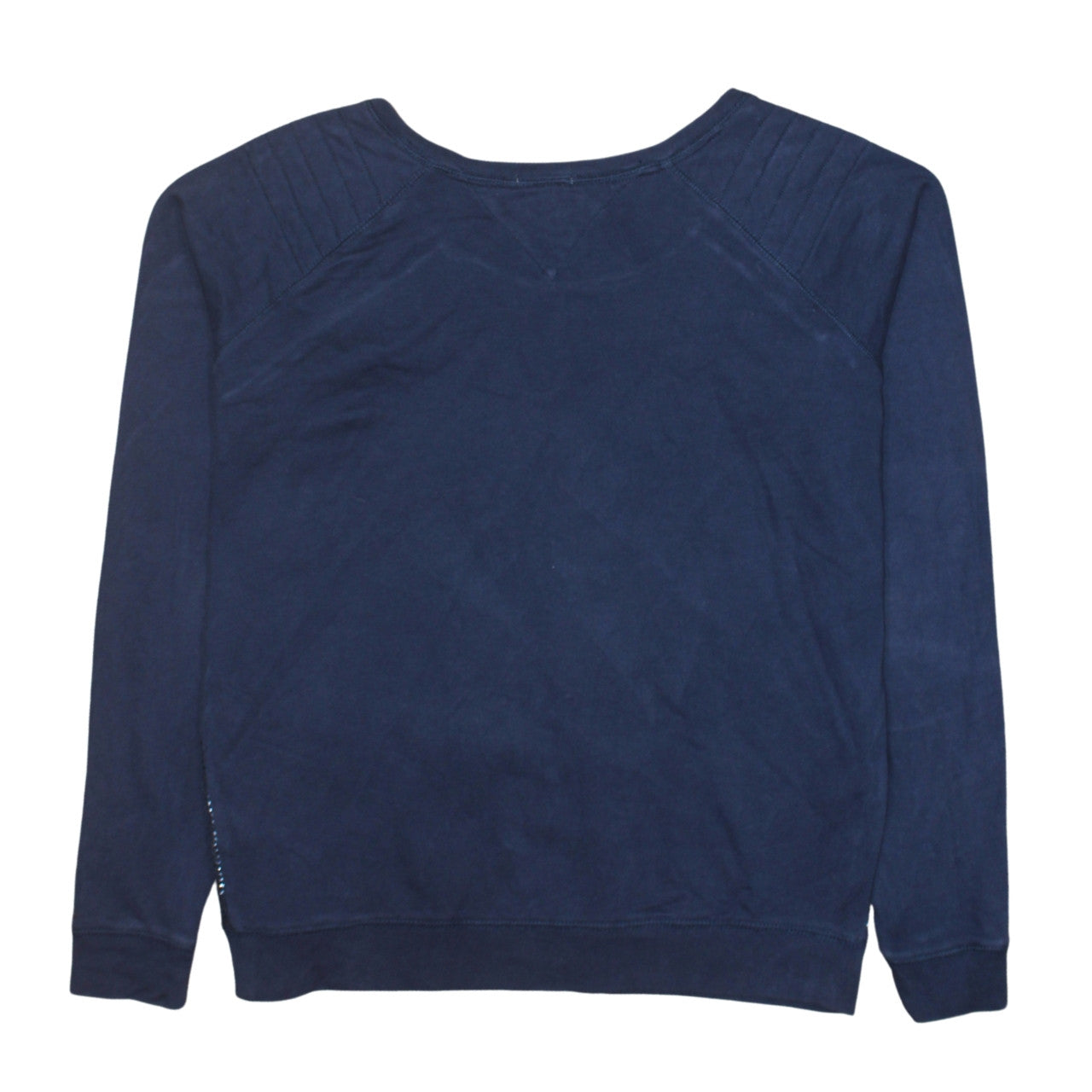 Hilfiger Denim Womens Navy Blue Sequin Pullover Sweatshirt Size L