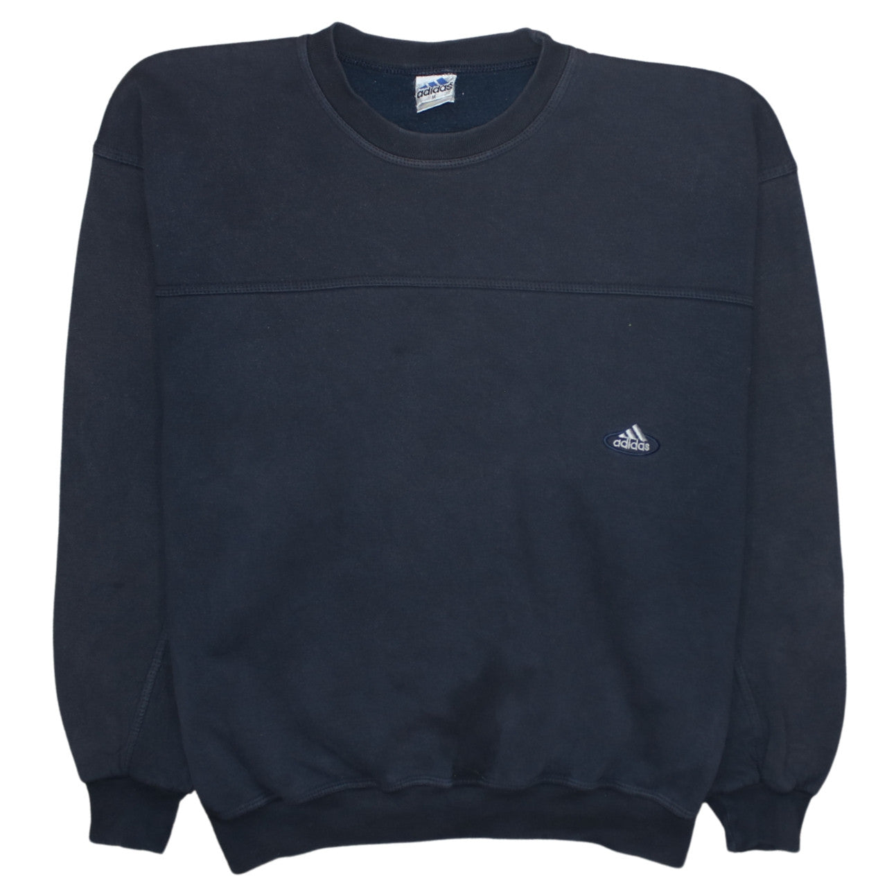 Adidas Mens Blue Crew Neck Pullover Sweatshirt Size M