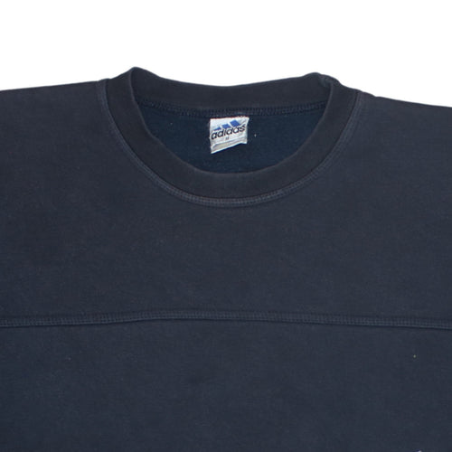 Adidas Mens Blue Crew Neck Pullover Sweatshirt Size M