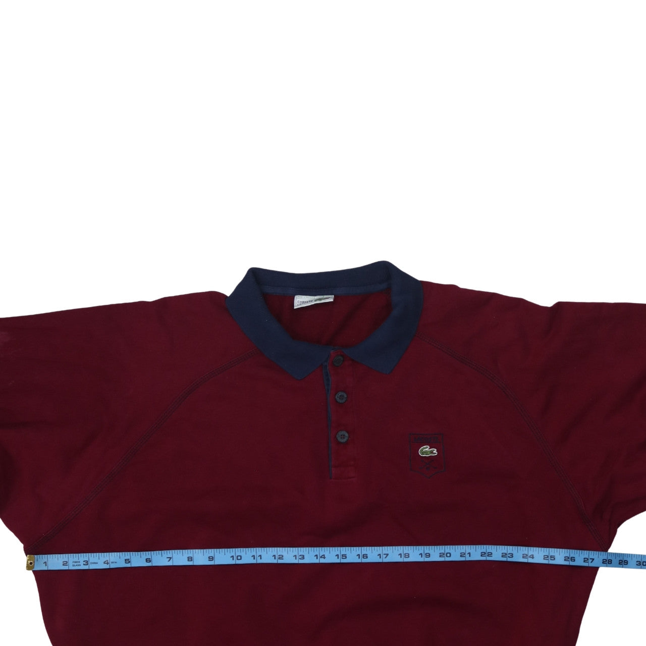 Vintage Lacoste Red Long Sleeve Cotton Polo Shirt Men's L