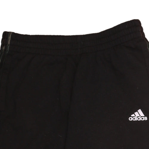 Adidas Womens Black Jogger Trousers M Elastic Waist Fleece Sports Pants
