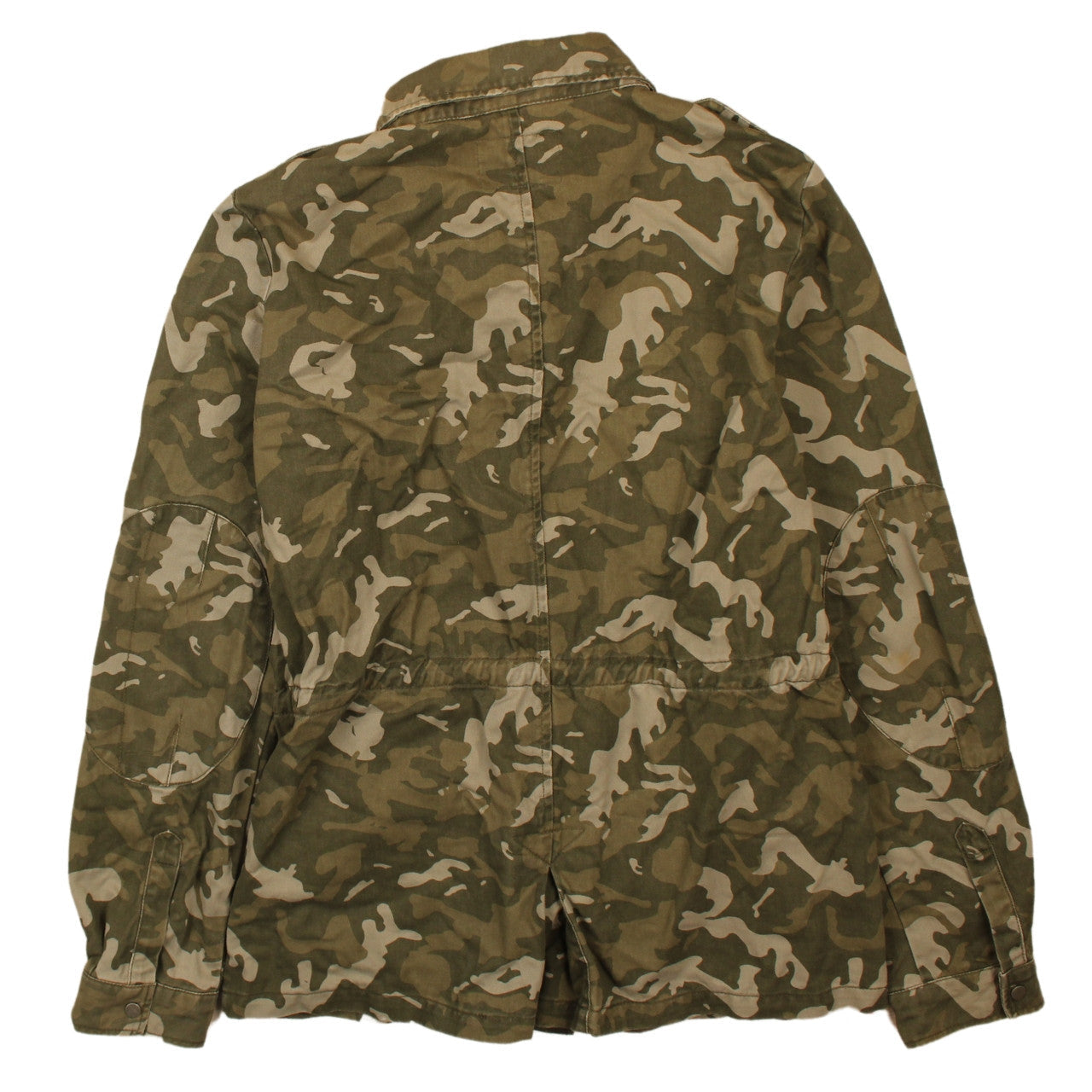 ONLY Womens Green Camouflage Studded Military Jacket L