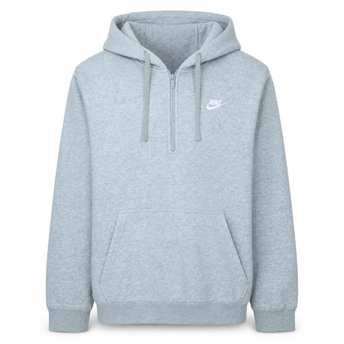Nike Men Grey 1/2 Zip Fleece Hoodie Size L Classic Fit