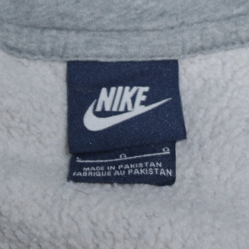 Nike Men Grey 1/2 Zip Fleece Hoodie Size L Classic Fit
