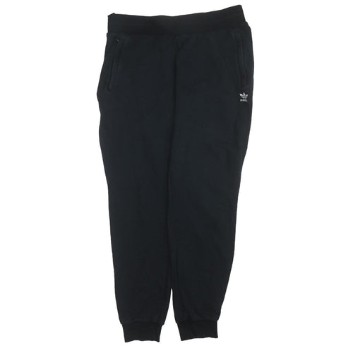adidas Womens Black Jogger Sweatpants L Fleece Comfort Tapered Fit