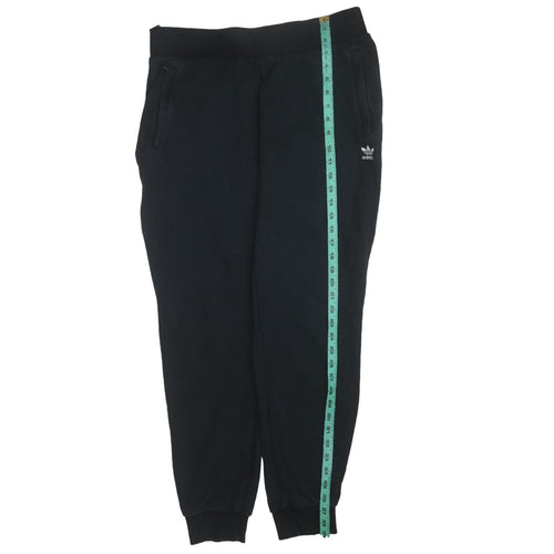 adidas Womens Black Jogger Sweatpants L Fleece Comfort Tapered Fit