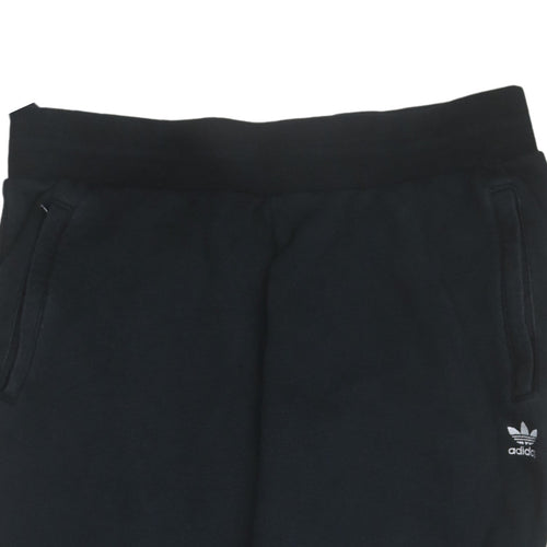 adidas Womens Black Jogger Sweatpants L Fleece Comfort Tapered Fit