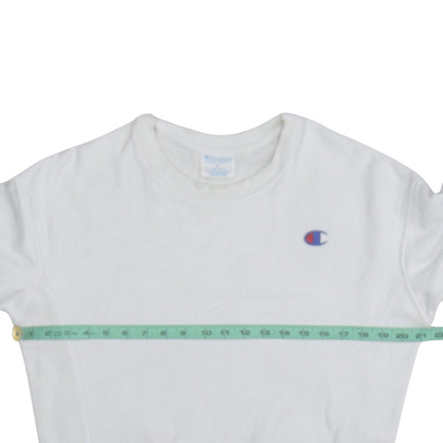 Champion Women's White Reverse Weave Sweatshirt Size S Crew Neck