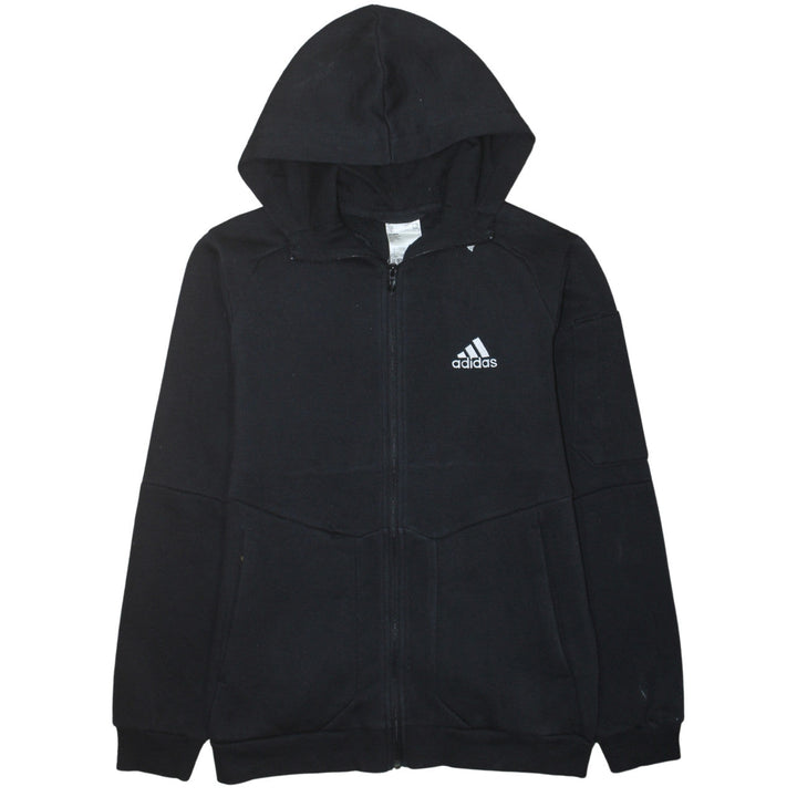 Adidas Men’s Black Full Zip Hoodie Size S Fleece Hooded Sweatshirt