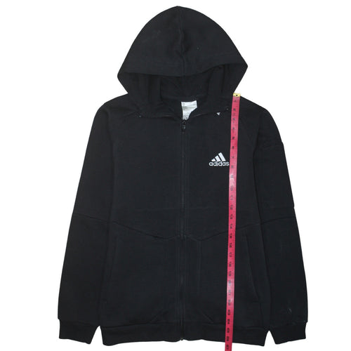 Adidas Men’s Black Full Zip Hoodie Size S Fleece Hooded Sweatshirt