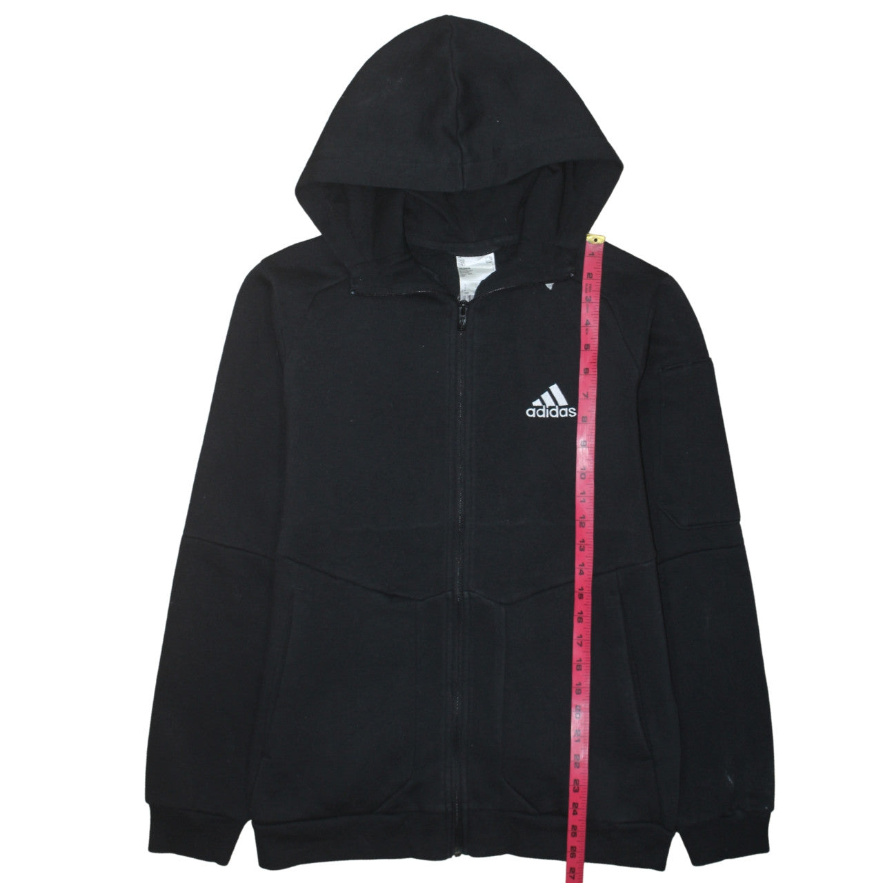 Adidas Men’s Black Full Zip Hoodie Size S Fleece Hooded Sweatshirt