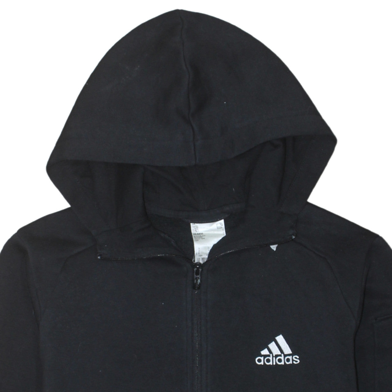 Adidas Men’s Black Full Zip Hoodie Size S Fleece Hooded Sweatshirt