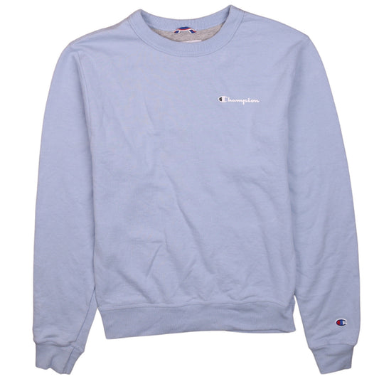 Champion Men Blue XS Pullover Sweatshirt Crew Neck Logo