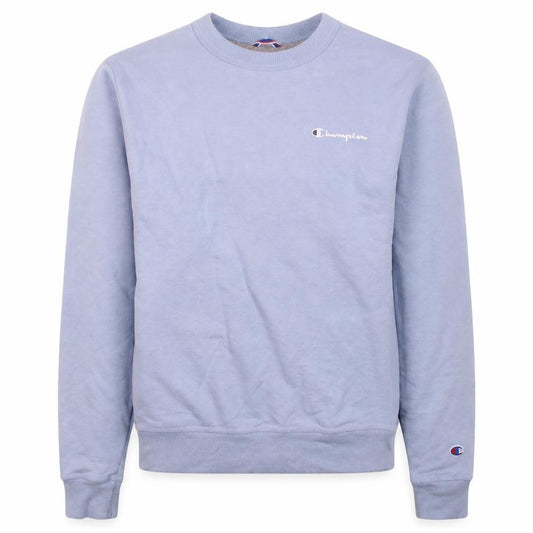 Front view of Champion Men Blue XS Pullover Sweatshirt Crew Neck Logo