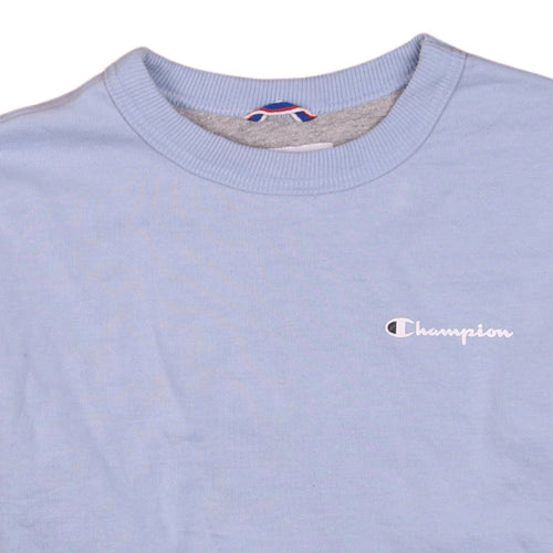 Champion Men Blue XS Pullover Sweatshirt Crew Neck Logo