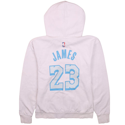 Nike NBA Lakers LeBron James 23 White Men's Pullover Hoodie S