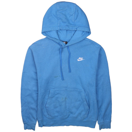 Nike Men Blue Pullover Hoodie Small Regular Fit Fleece Logo